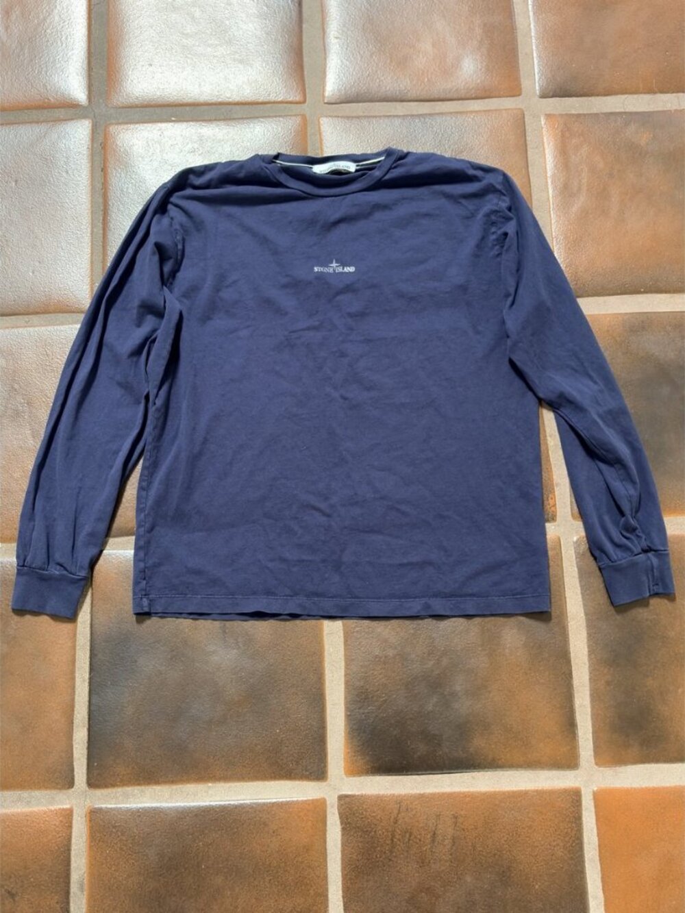 Stone Island Navy Compass Graphic Long-Sleeve T-Shirt - XL